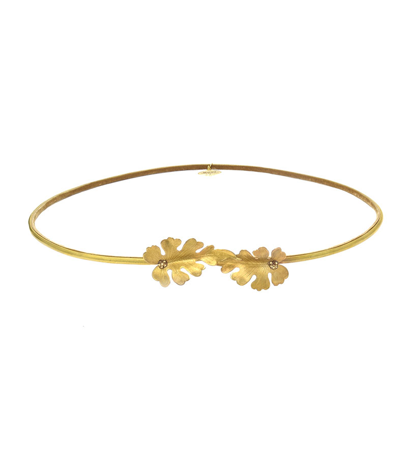 Poem Bangle Classic in yellow gold and pearls